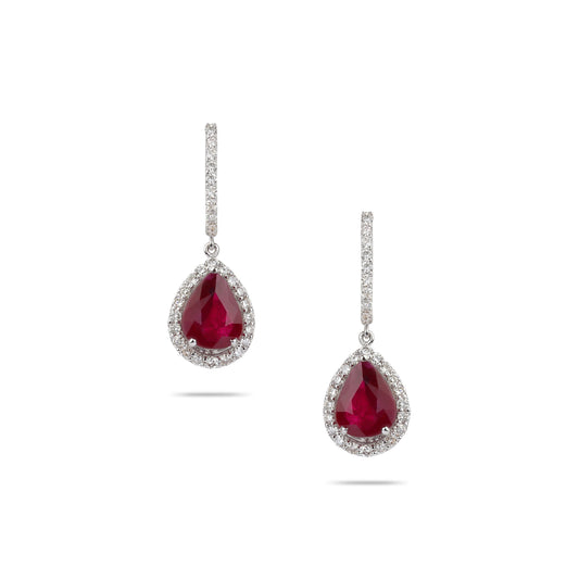 Ruby & Diamond Accented Earrings | Best jewelry stores