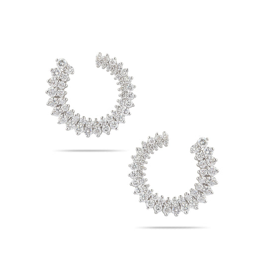 Double Diamond Row Hoops | Bridal jewelery set