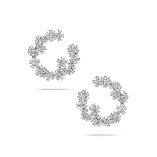 Floral Diamond Hoops