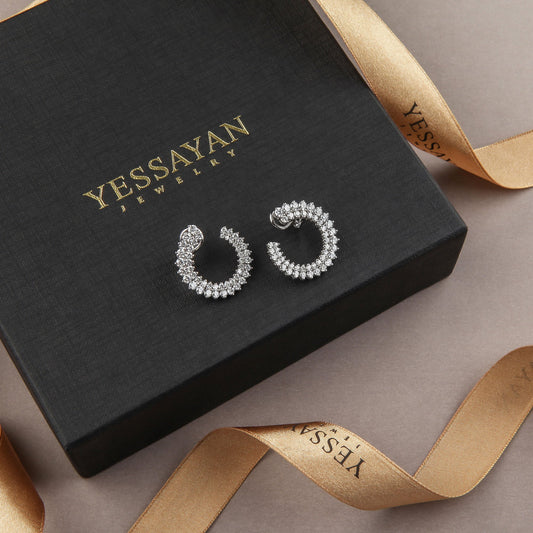 Double Diamond Row Hoops | Jewelry shops