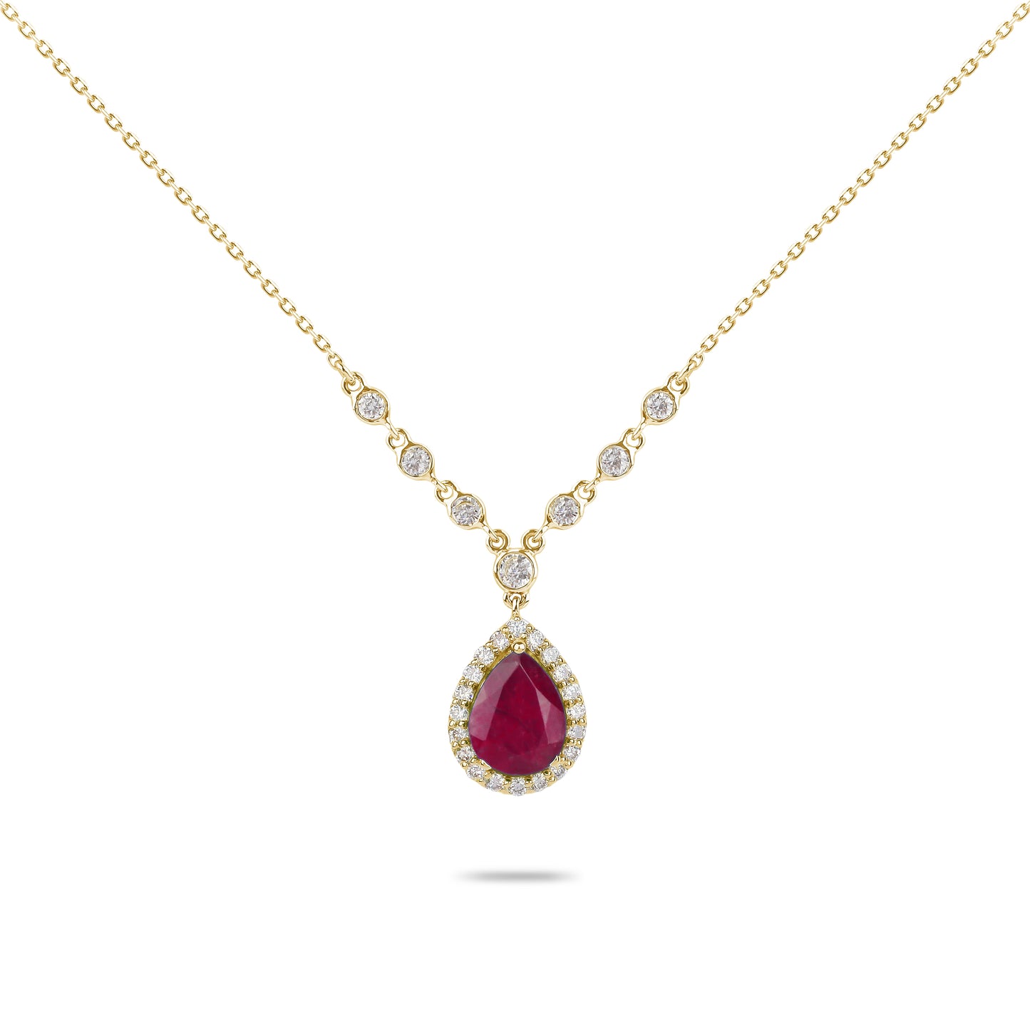 Ruby & Diamond Accented Necklace