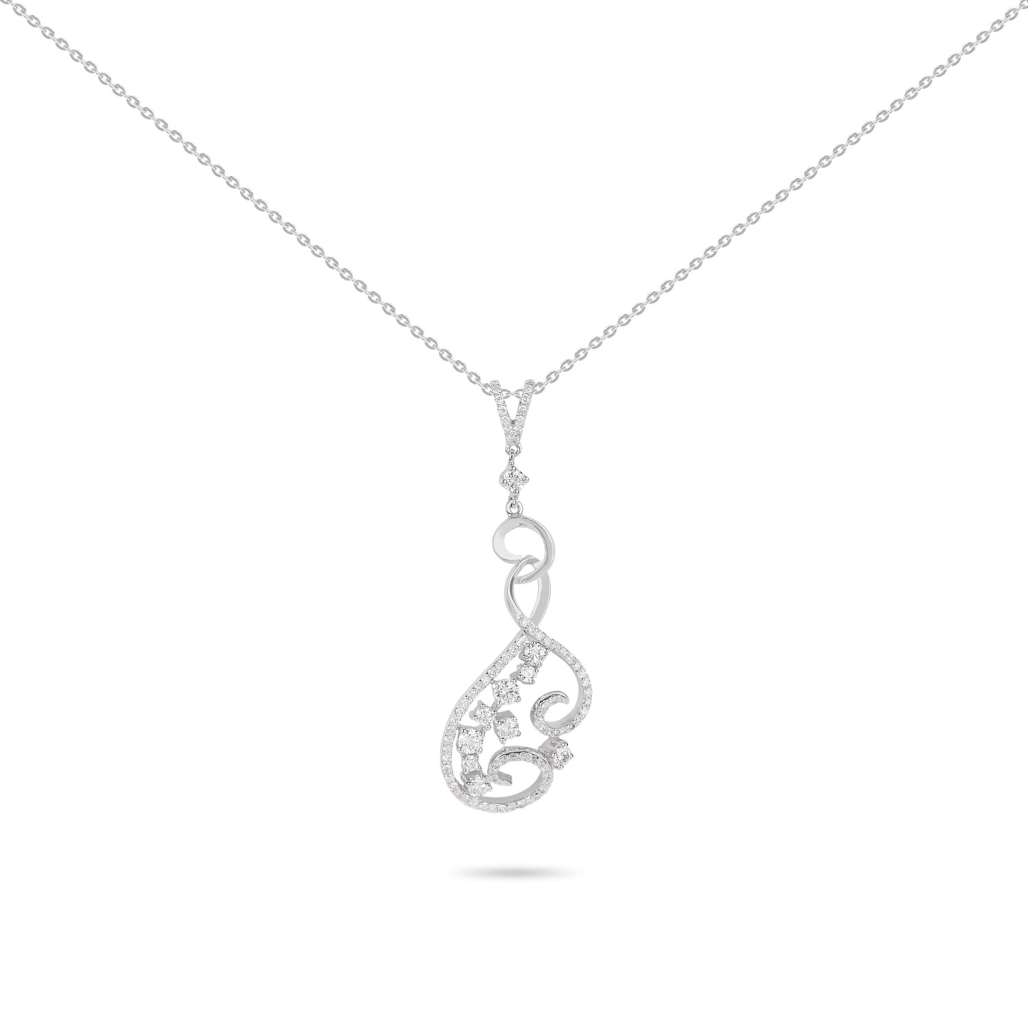Spiral Diamonds Necklace | Diamond Necklace | Jewellery Design