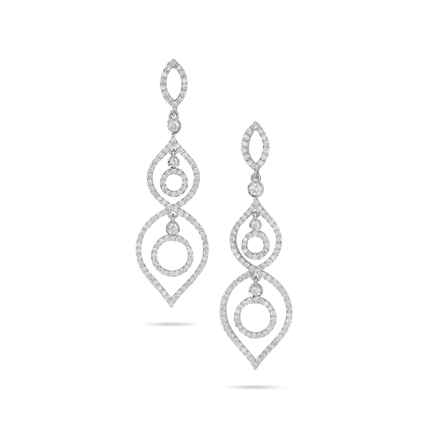 Dangling Diamond Loops Earrings | Order earrings online 