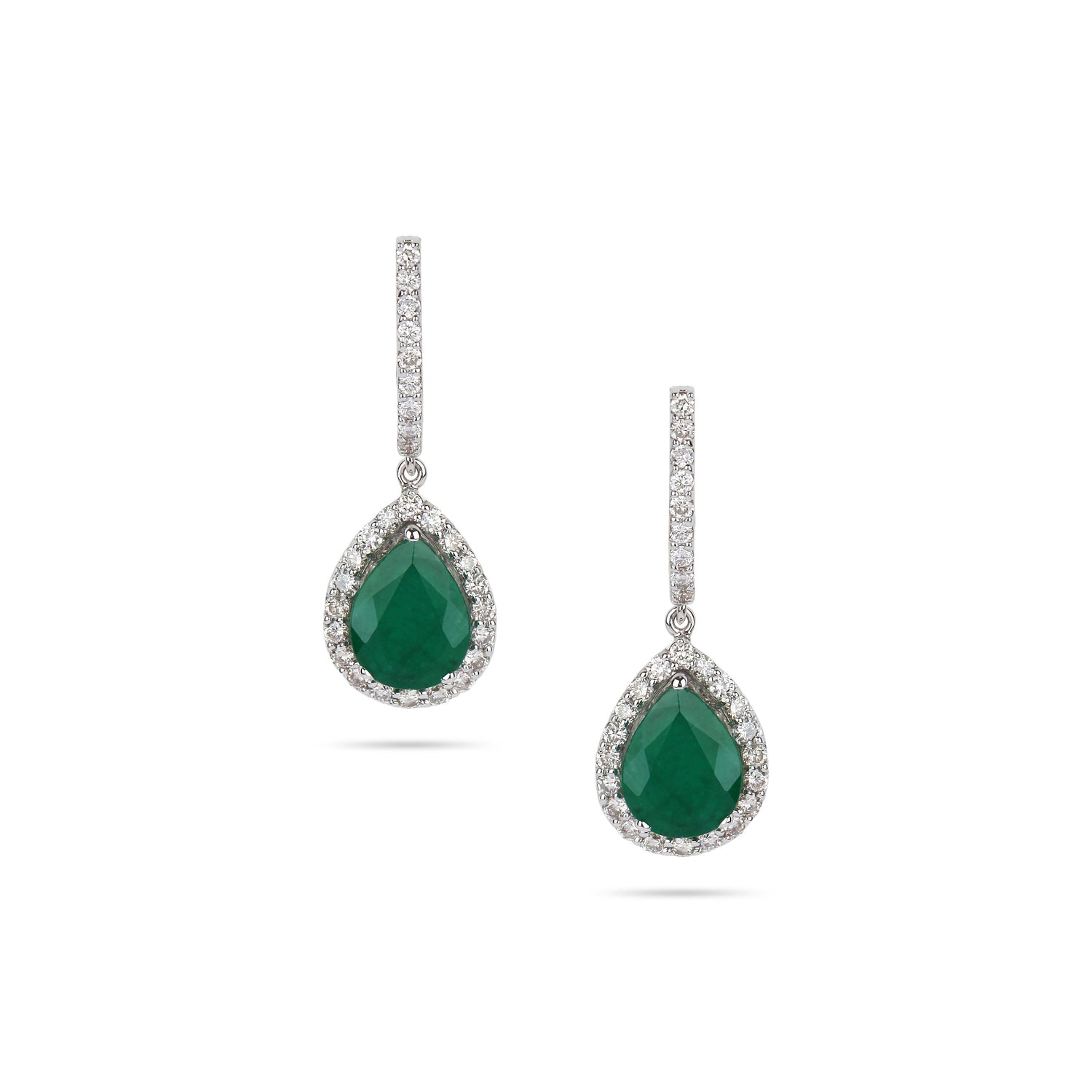 Emerald & Diamond Accented Earrings | Order earrings online 