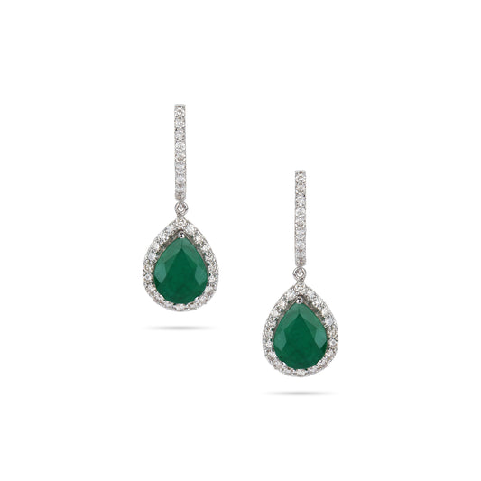 Emerald & Diamond Accented Earrings | Order earrings online 
