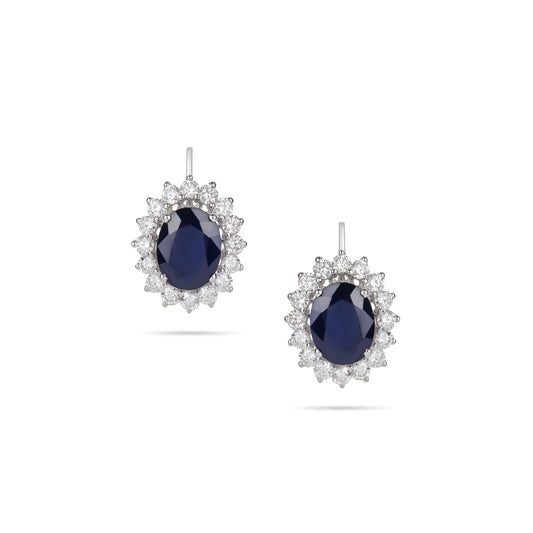 Sapphire & Diamond Drop Earrings | Bridal jewelery set 