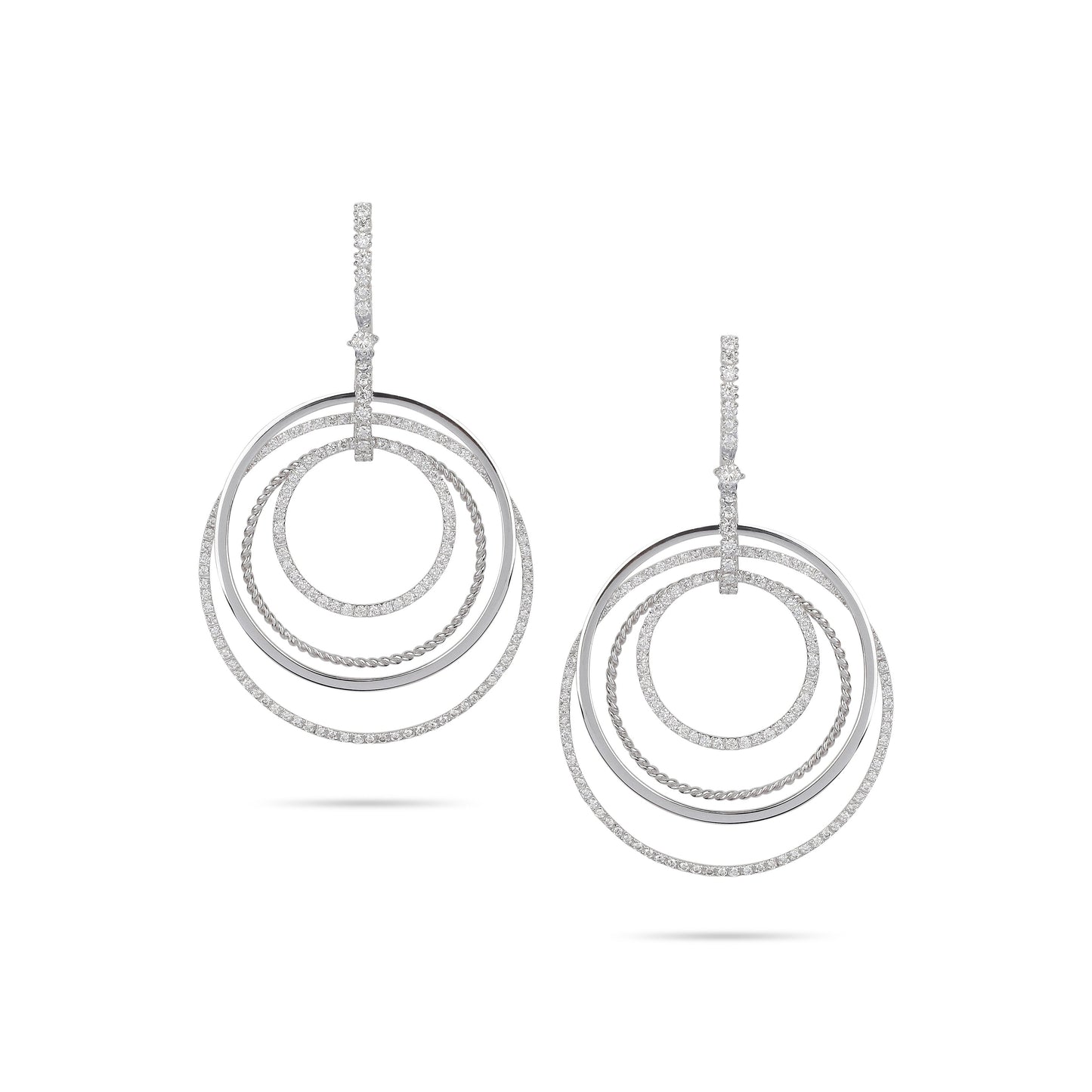 Drop Hoop Diamond Earrings | Online Jewelry Store