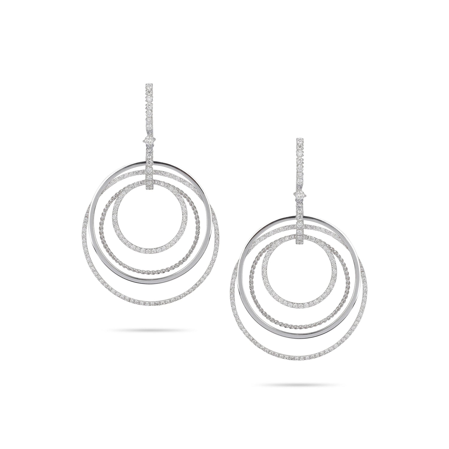 Drop Hoop Diamond Earrings | Online Jewelry Store