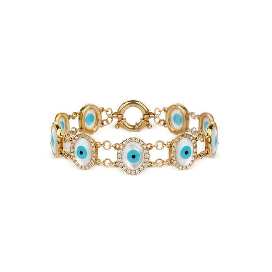 Evil Eye Diamond & Yellow Gold Bracelet | Diamond Store