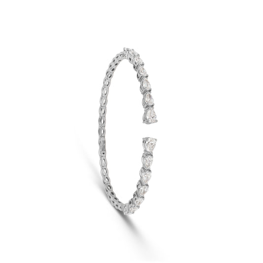 Pear Shaped Diamond Cuff Bracelet