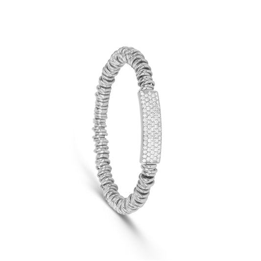 Diamond ID Link Stretch Bracelet