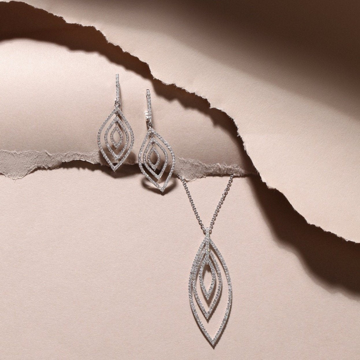 Multi Layered Diamond Dangled Earrings | Best jewel Online