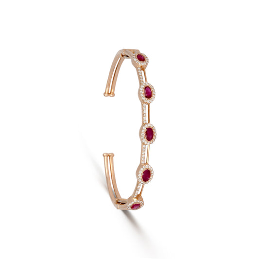 Ruby & Diamond Cuff Bracelet