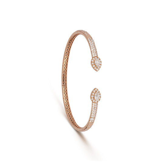 Pear Diamond Open Cuff Bracelet