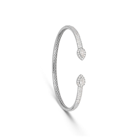 Pear Diamond Open Cuff Bracelet