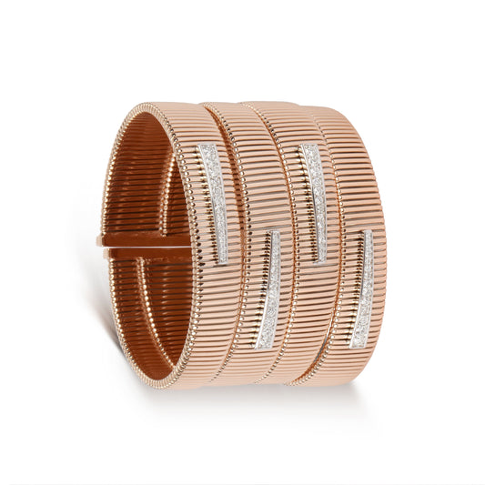 Striped Diamond Cuff Bracelet