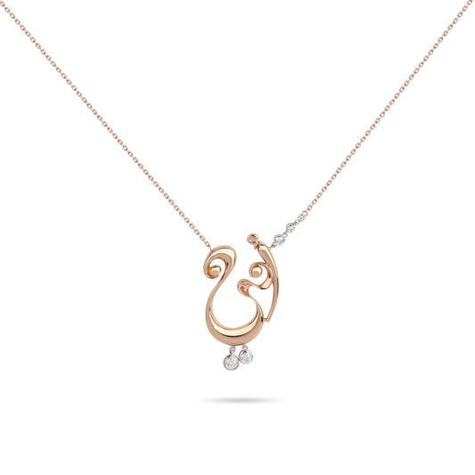 The Mothers' Day Edition - Custom Arabic Letter "Mother" Rose Gold & Diamond Necklace | Buy Necklace Online