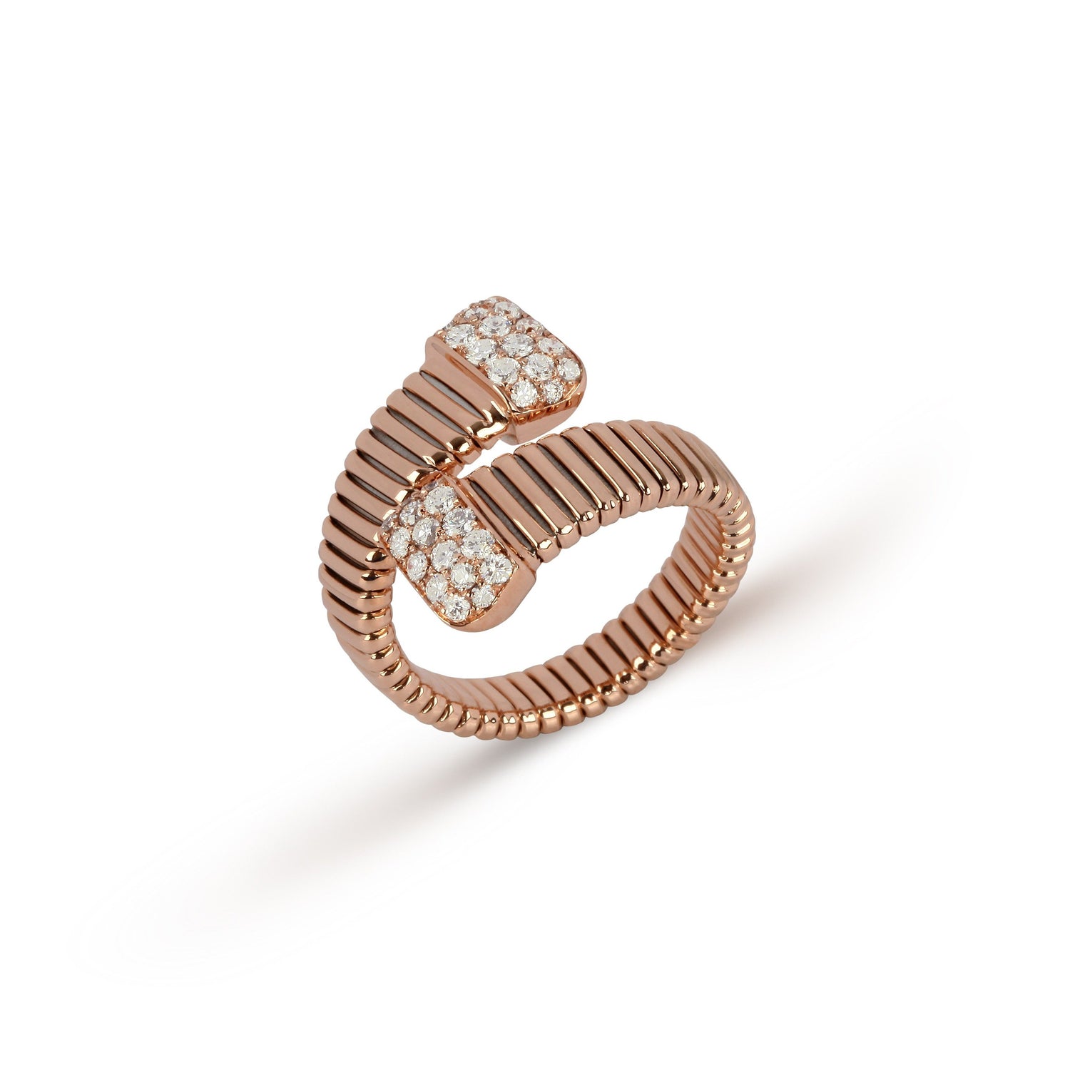 Striped Band Overlapping Diamond Ring | diamond jewelers | diamond rings