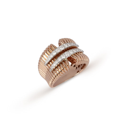 Two-Tone Diamond Stripped Band | diamond jewelers | diamond rings