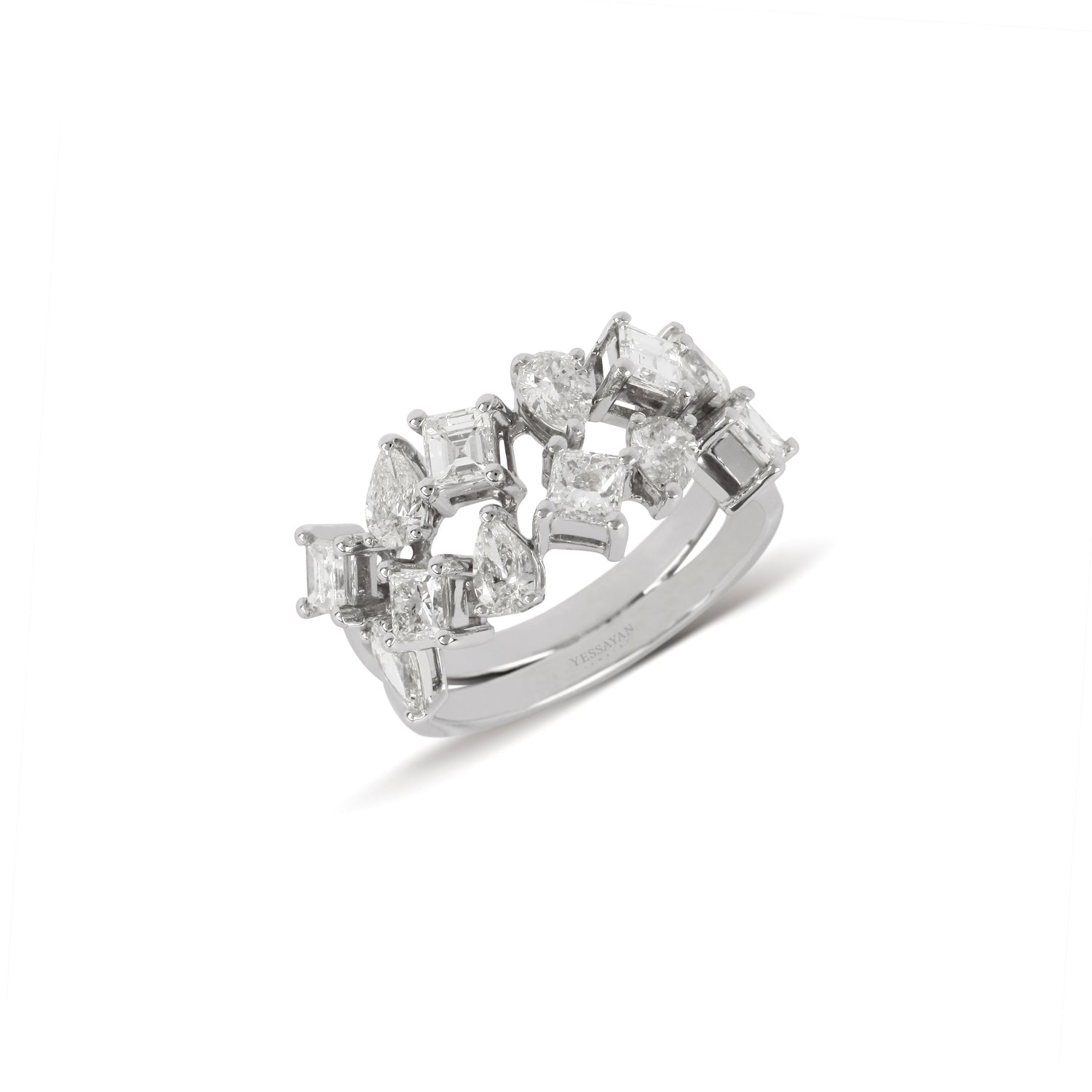 Double Band Multi-Shape Diamond Ring | jewellery store | diamond rings