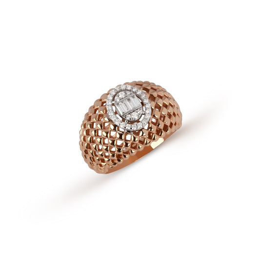 Two-Tone Perforated Diamond Ring | best jewellery stores | diamond rings