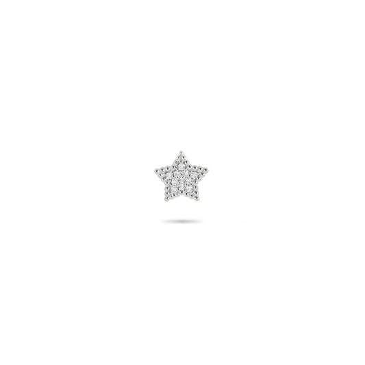 Single Side Star Stud Diamond Earring