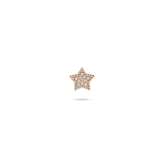 Single Side Star Stud Diamond Earring