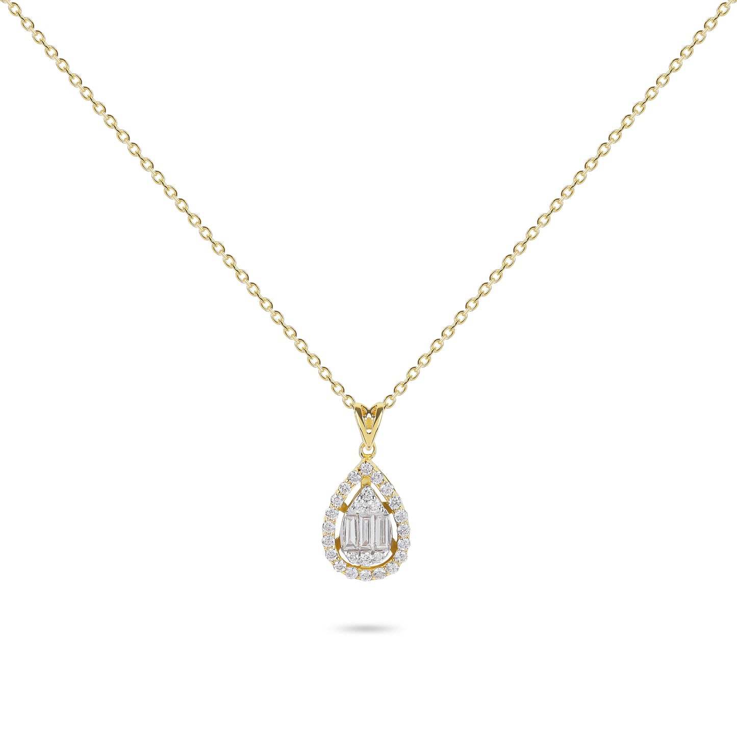 Baguette Diamonds with Frame Necklace