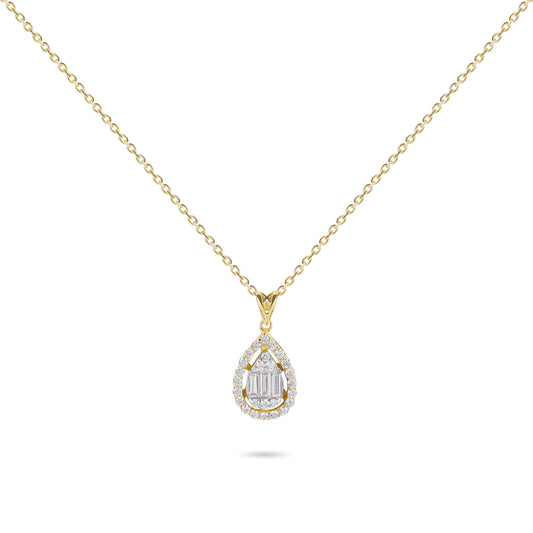 Baguette Diamonds with Frame Necklace