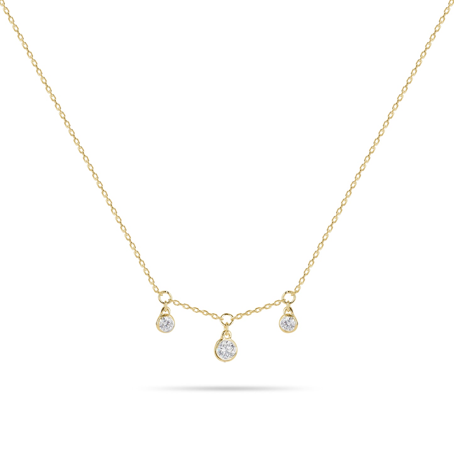 Trio Diamond Charm Necklace