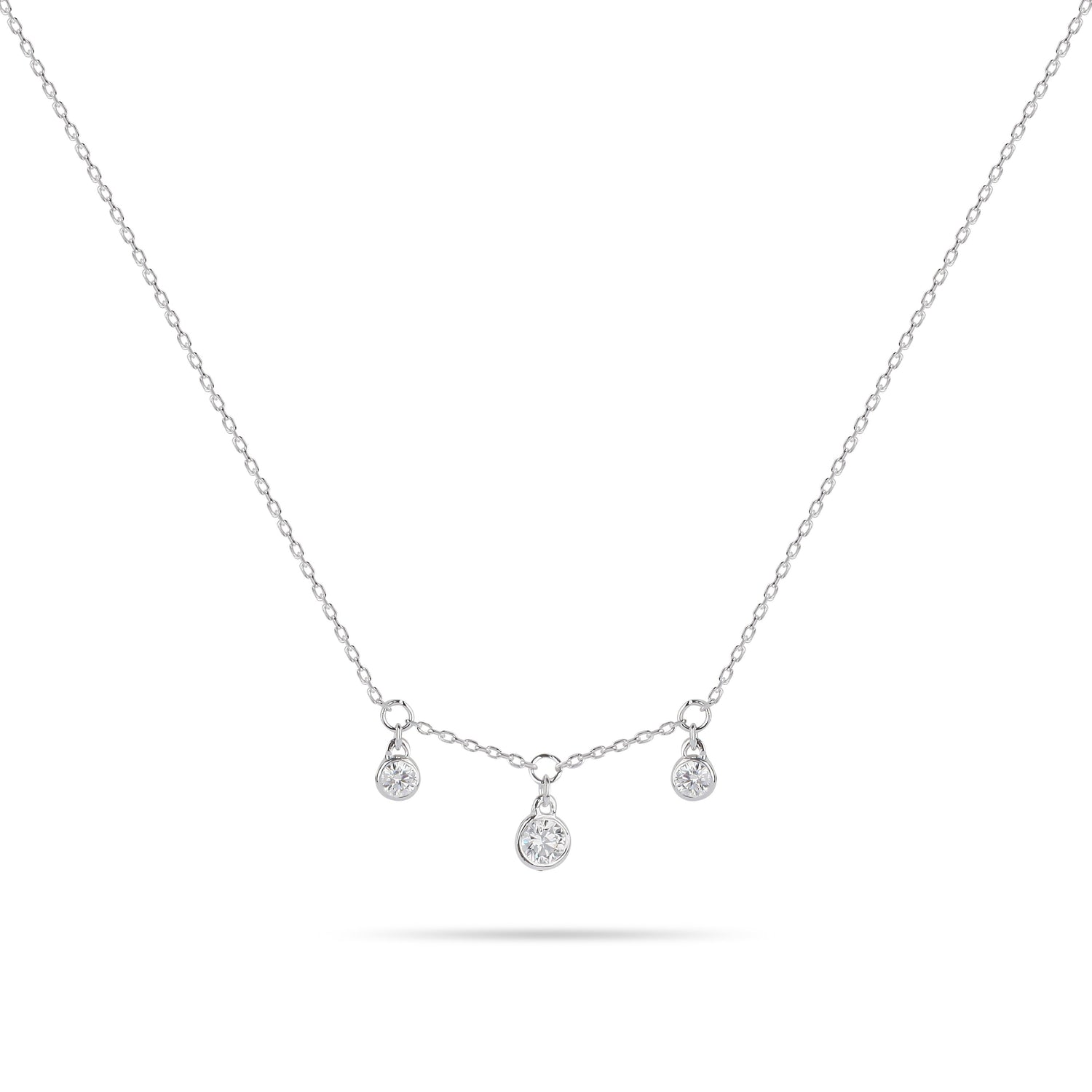 Triple Diamond Chain Necklace | Chain Necklace Women