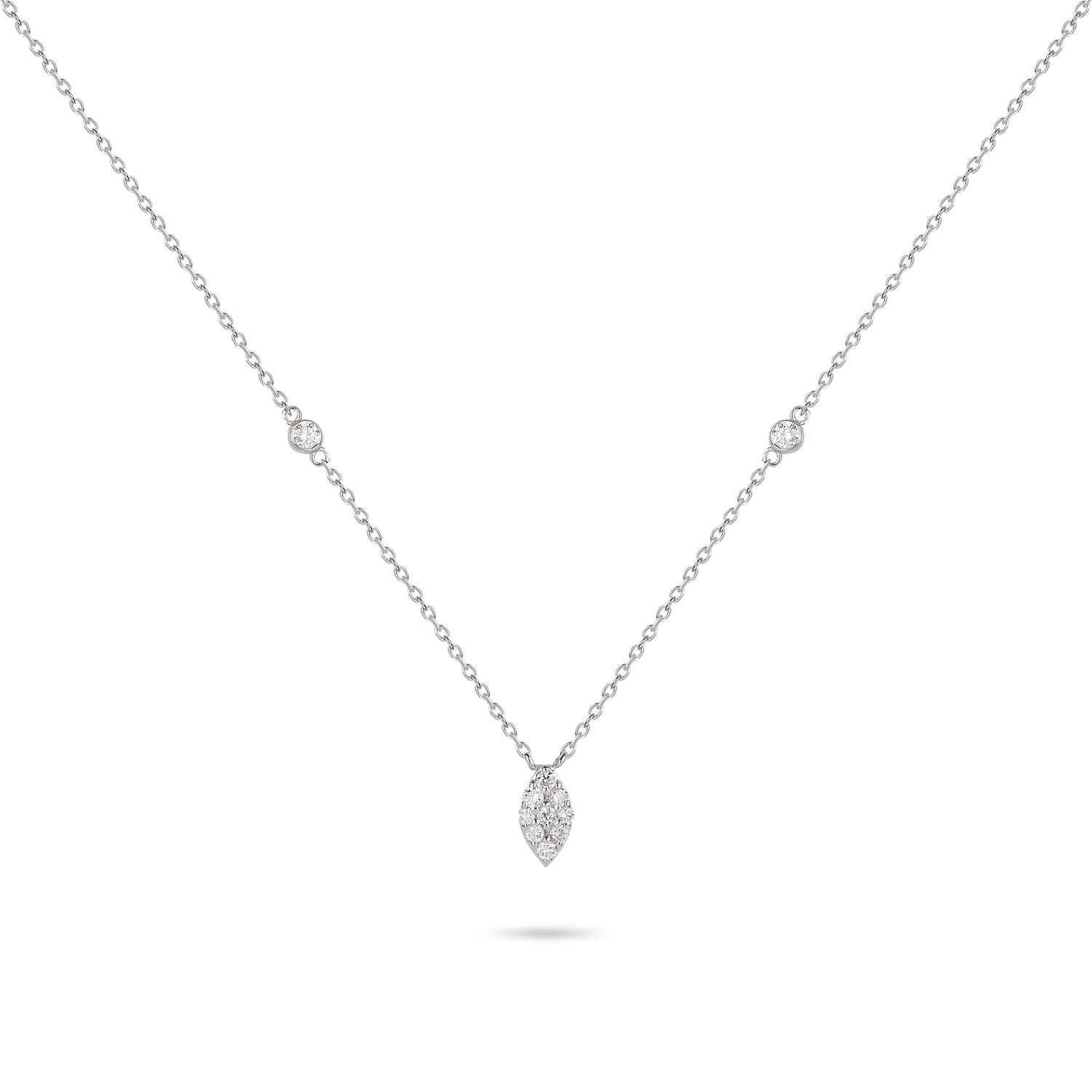Marquise Shaped Illusion Diamond Necklace | Diamond Necklace | Necklaces For Women
