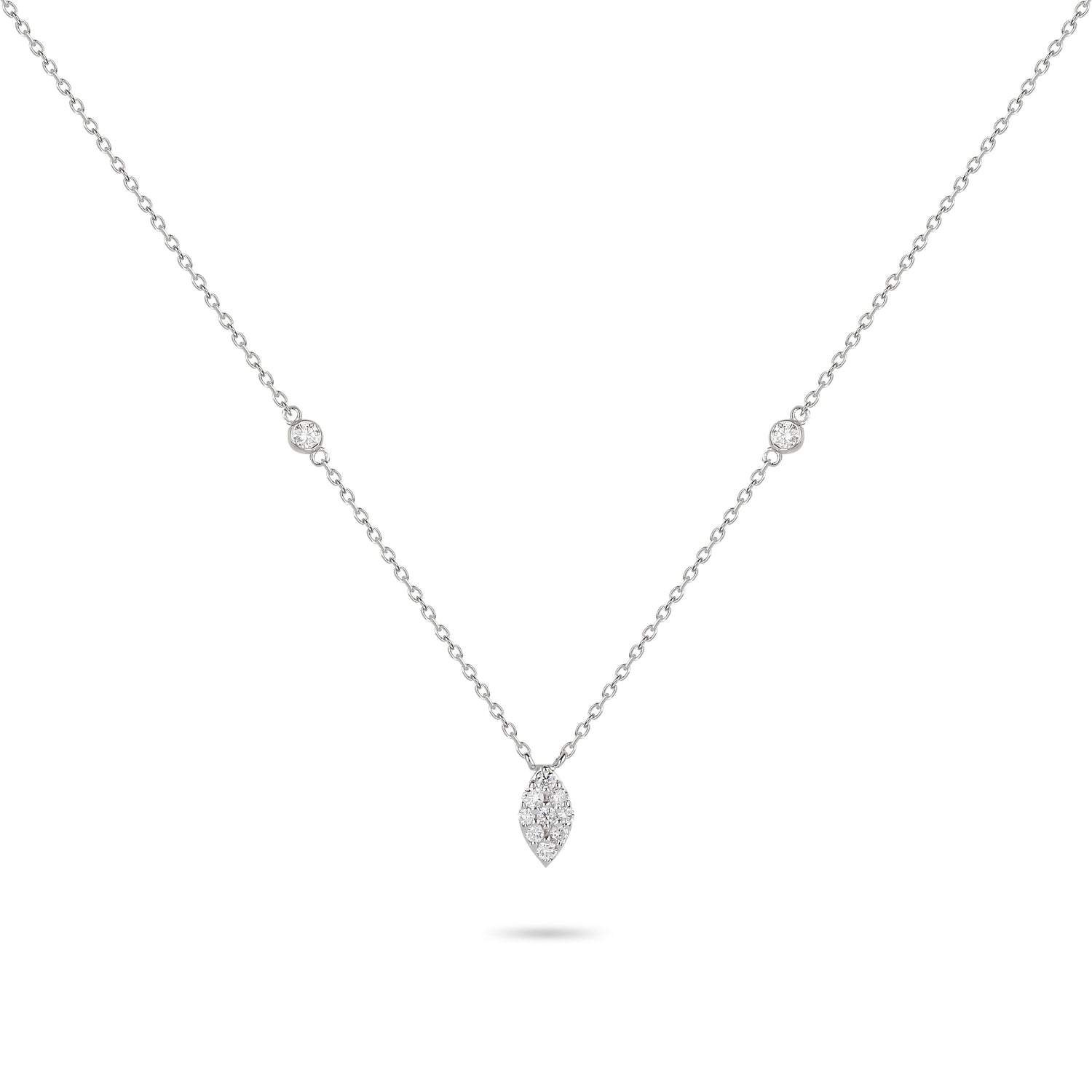 Marquise Shaped Illusion Diamond Necklace | Diamond Necklace | Necklaces For Women