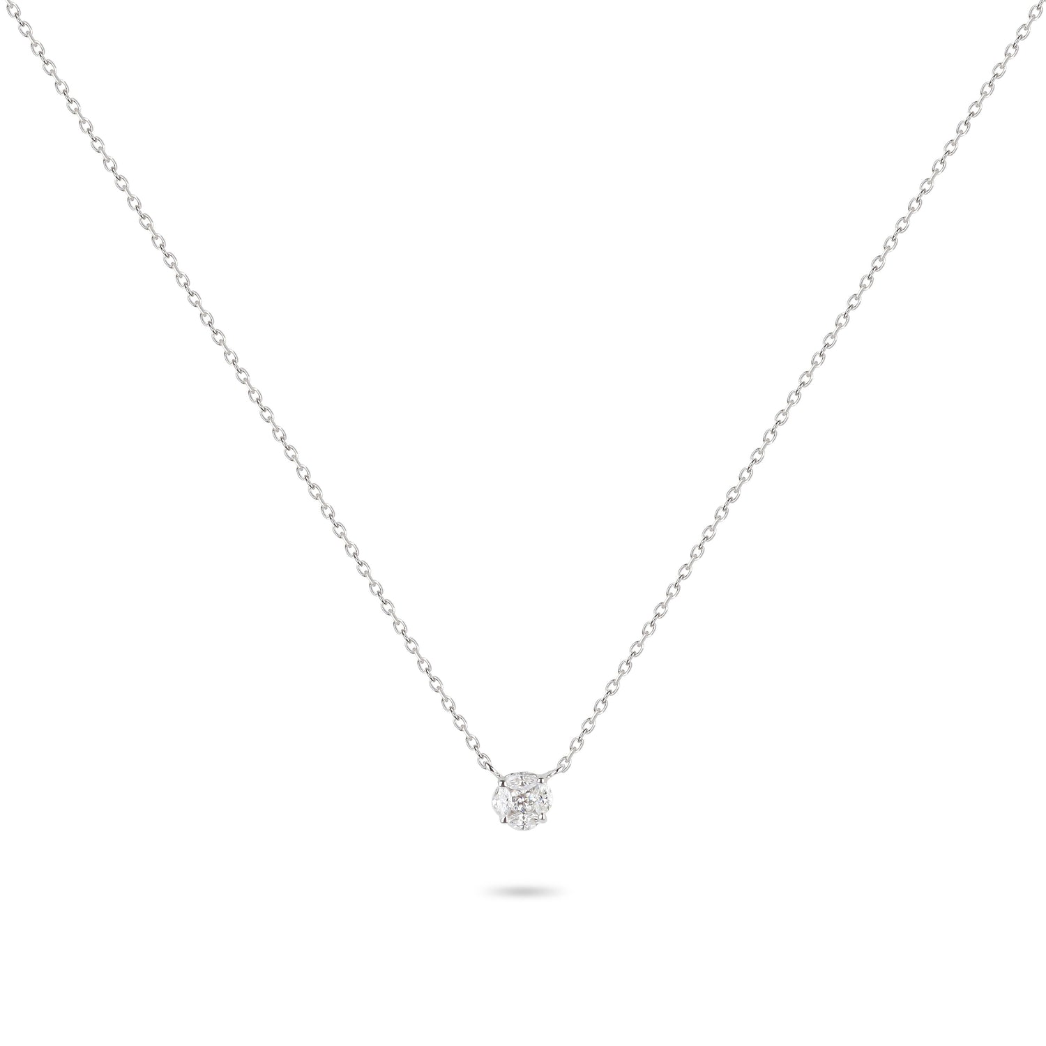 Illusion Diamond Pendant Necklace | Diamond Necklace | Diamond Necklace For Women