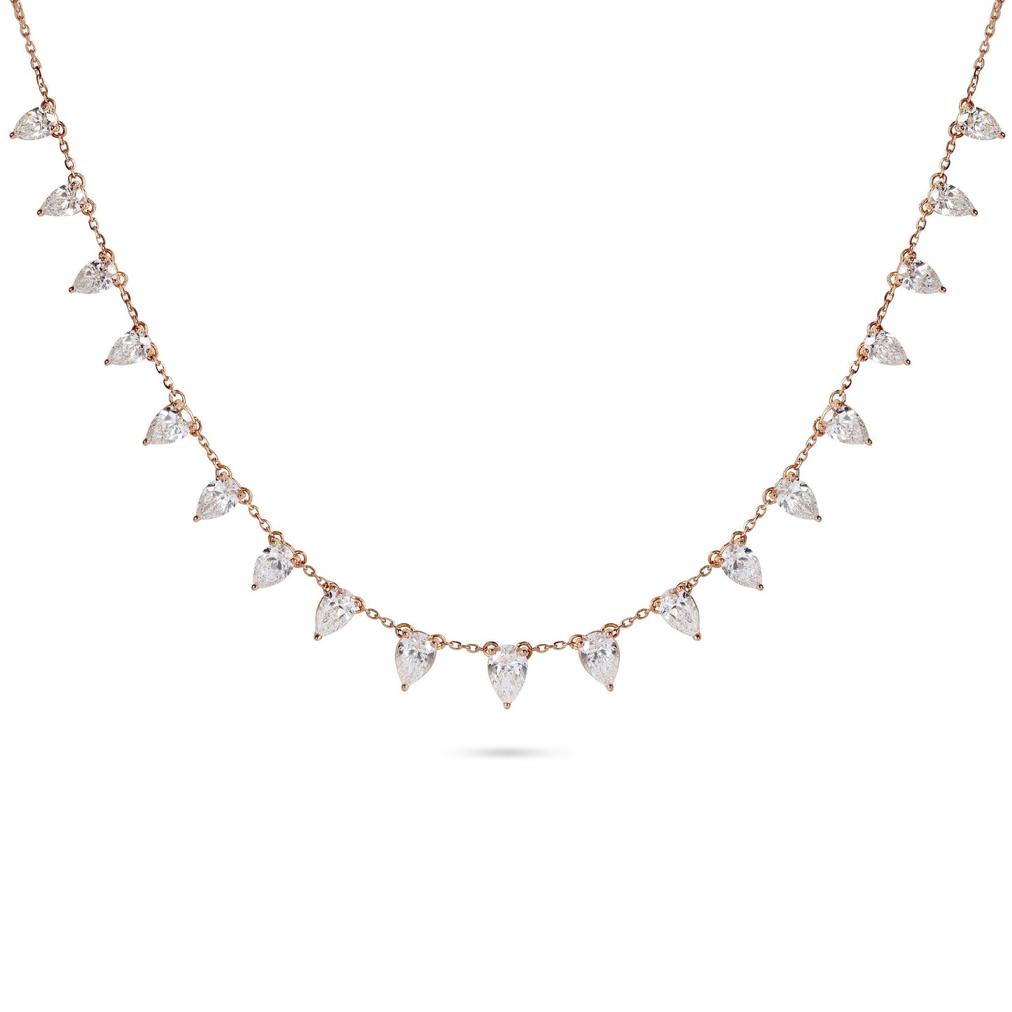 Pear Diamond Charm Necklace
