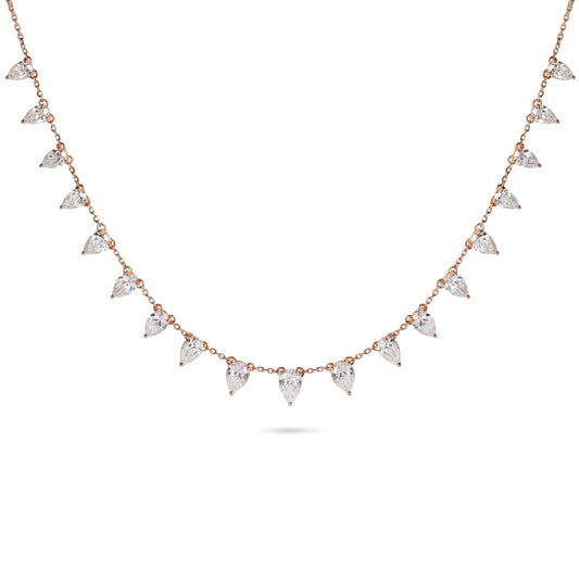 Pear Diamond Charm Necklace