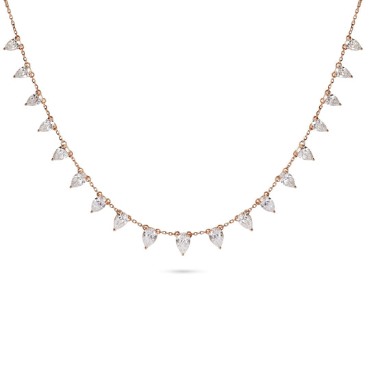 Pear Diamond Charm Necklace