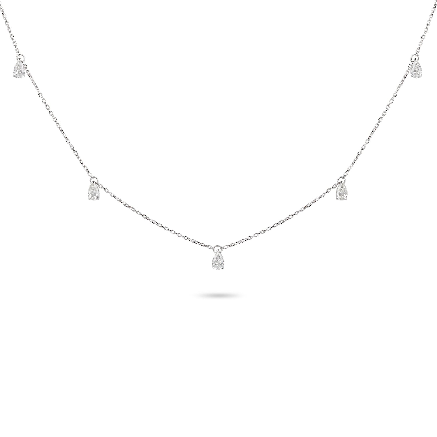 Diamond Pear Charm Necklace | Diamond Necklace | Jewellery Design