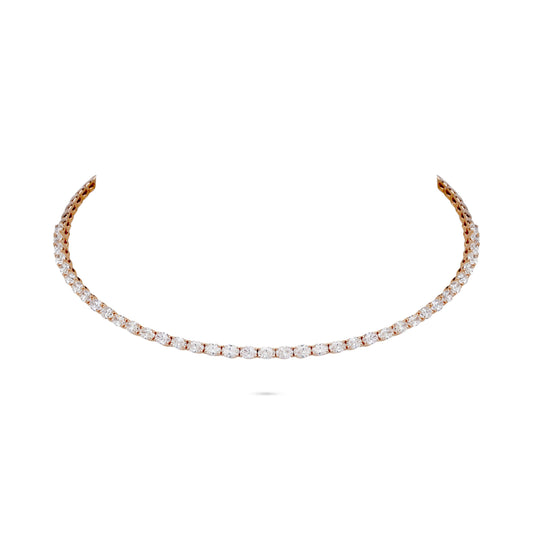 Oval Diamond Linear Choker