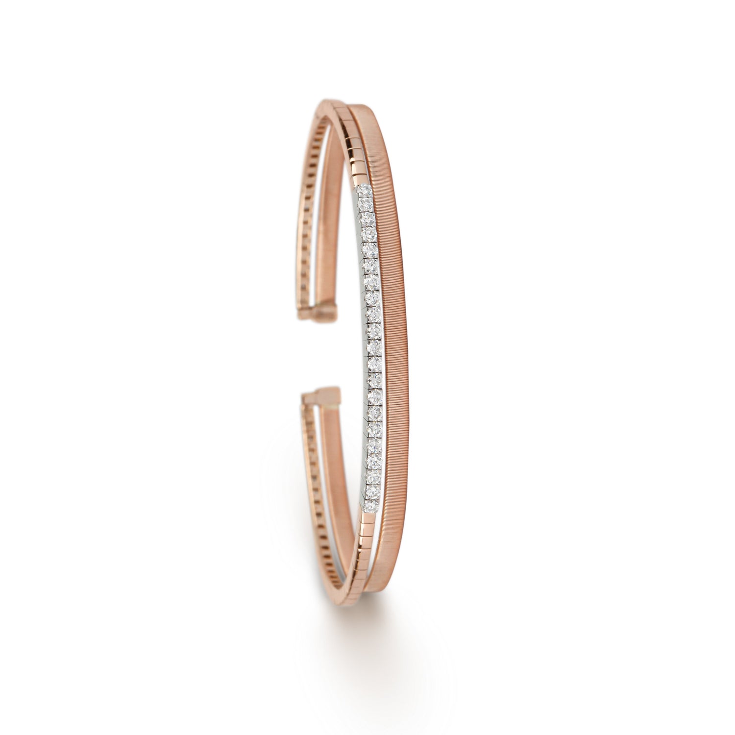 Layered Rose Gold & Diamond Cuff | best jewellery stores | diamond bracelet