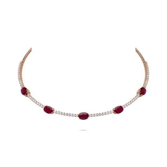 Ruby & Diamond Linear Choker