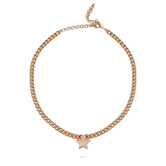 Diamond Star Pendant Chain Necklace
