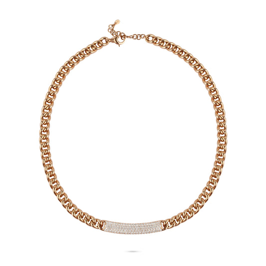 Diamond Bar Cuban Chain Necklace