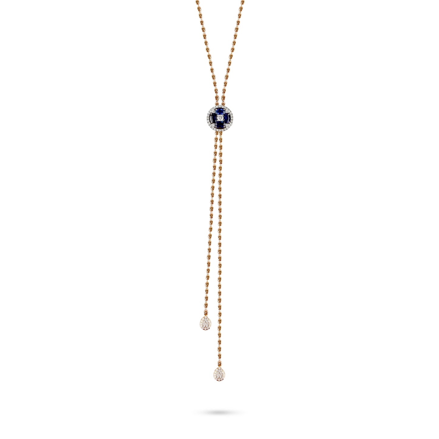 Sapphire & Diamond Two-Tone Lariat Necklace