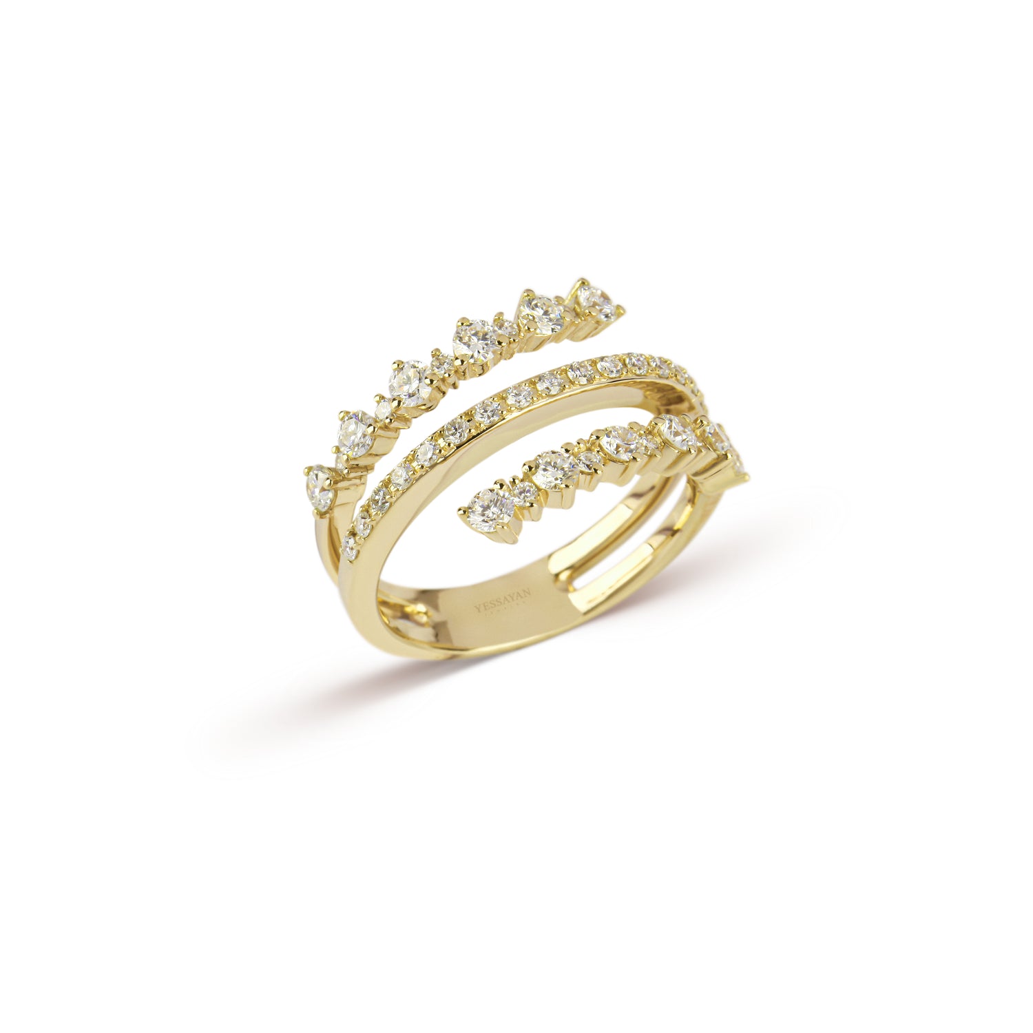 Yellow Gold Stacked Diamond Ring | Diamond store jewellery | diamond rings
