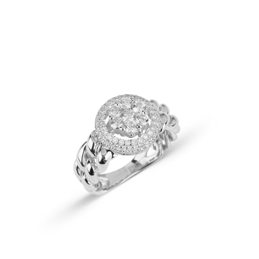 Cuban Chain Band Diamond Ring