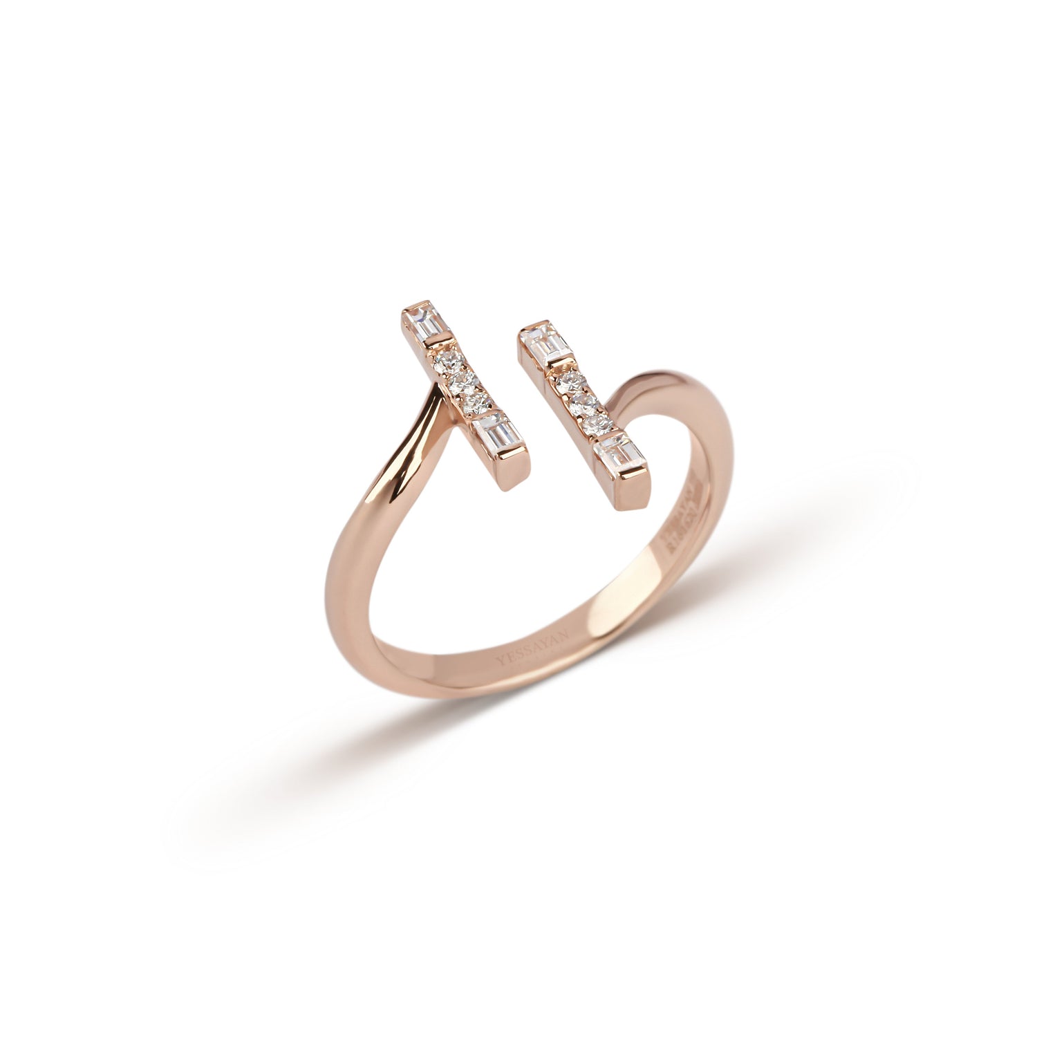 Rose Gold Parallel Diamond Ring | diamond rings | diamond rings for women