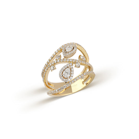 Yellow Gold Floating Diamond Ring | Diamond store jewellery | diamond rings