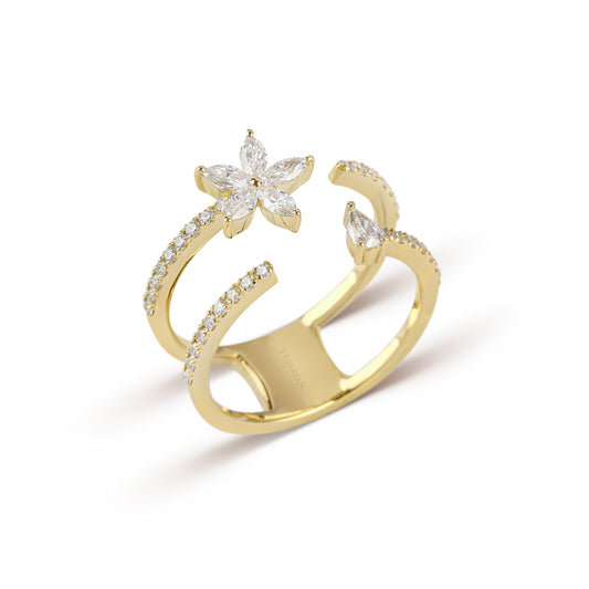 Floral Double Band Diamond Ring | diamond rings | Best website for jewelry