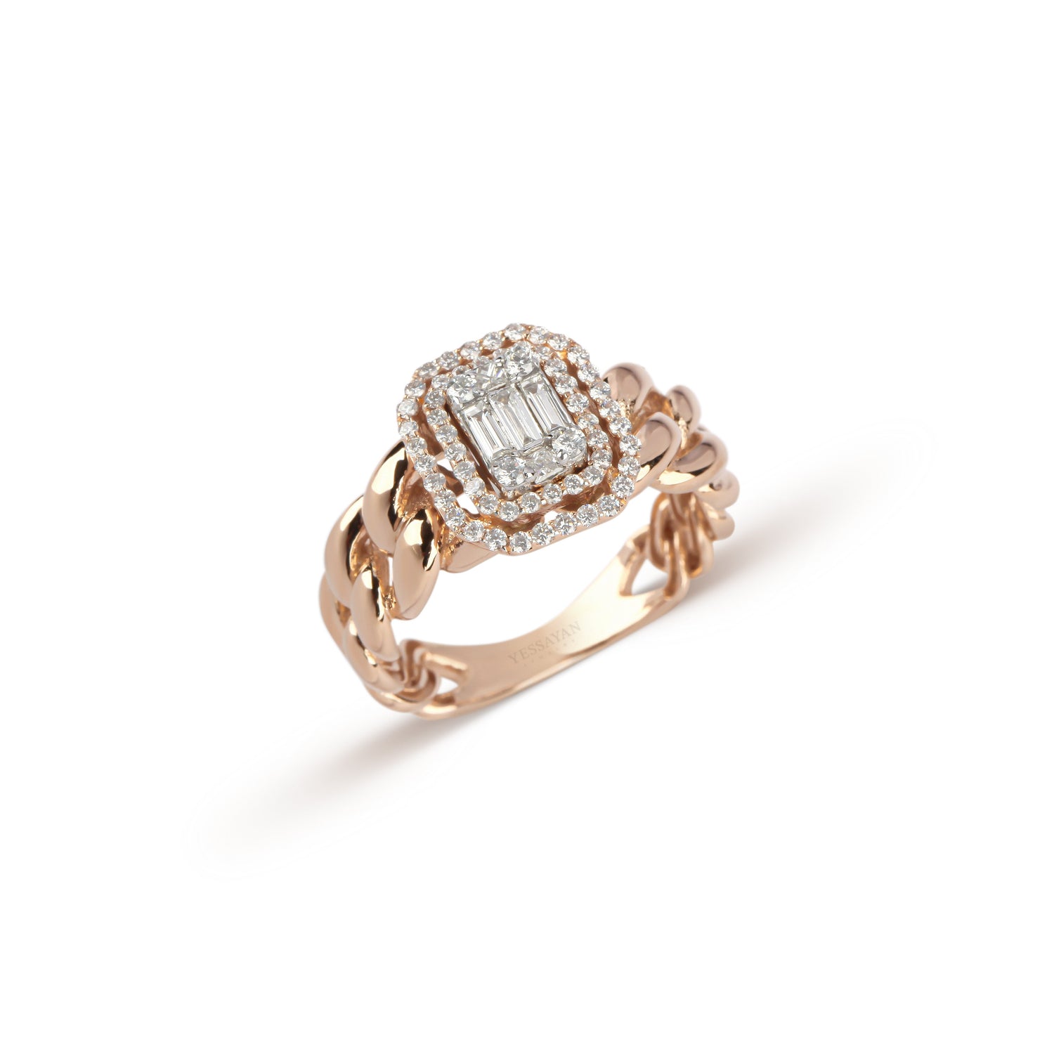 Double Frame Chain Diamond Ring | best jewellery stores | diamond rings